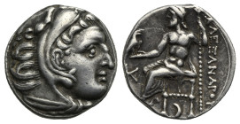 KINGS OF MACEDON. Alexander III 'the Great', 336-323 BC. Drachm (Silver, 17.64 mm, 4.14 g). Posthumous issue in the name and types of Alexander III. K...