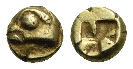 IONIA. Phokaia. 625-522 BC. Myshemihekte - 1/24 Stater (Electrum 6.15 mm, 0.64 g...