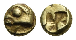 IONIA. Phokaia. 625-522 BC. Myshemihekte - 1/24 Stater (Electrum 6.15 mm, 0.64 g). Head of seal to left. Rev. Quadripartite incuse square. Traité I, 1...