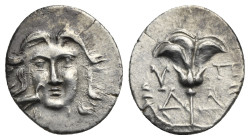 CARIA. Mylasa. Circa 180-140 BC. Drachm (Silver, 16.00mm, 1.91 g). Pseudo-Rhodian type. Facing head of Helios with eagle superimposed on right cheek. ...