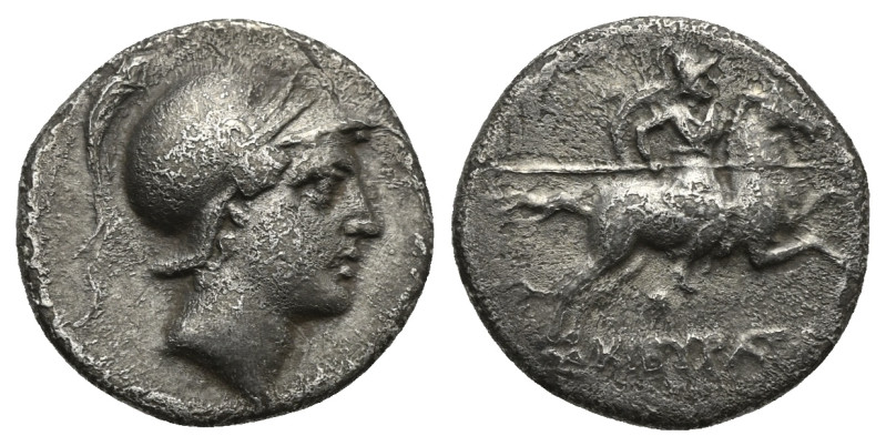 PHRYGIA. Kibyra. Circa 166-84 BC. Drachm (Silver, 16.50 mm, 2.97 g) Helmeted mal...