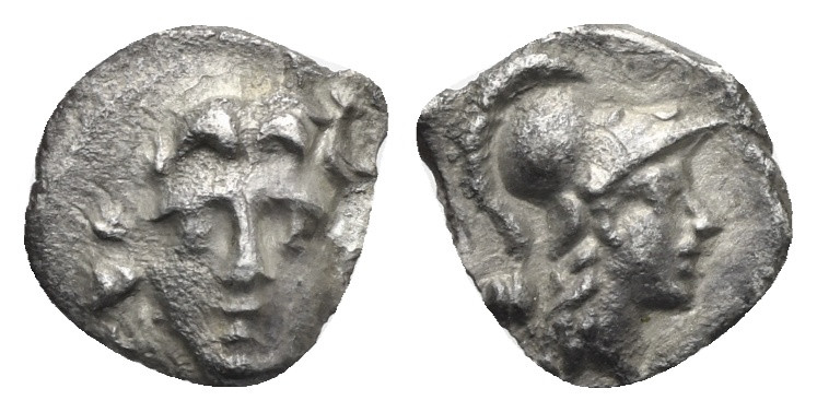 PISIDIA. Selge. Circa 250-190 BC. Obol (Silver, 10.55 mm, 0.57 g). Facing gorgon...