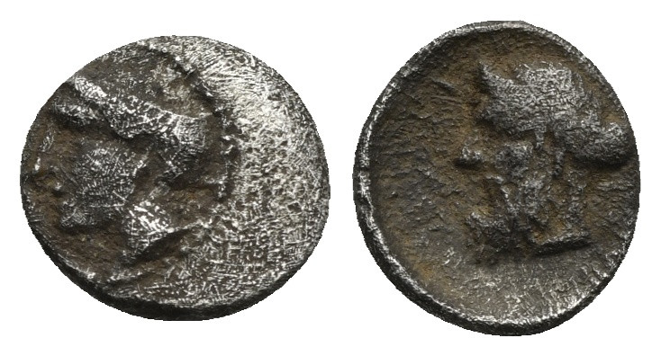 CILICIA. Nagidos. Circa 400-380 BC. Obol (Silver, 10.25 mm, 0.58 g). Head of Aph...