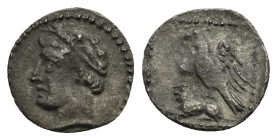 CILICIA. Uncertain mint. 4th Century BC. Obol (Silver, 11.45 mm, 0.50 g). Youthful male head to left, probably Triptolemos, wearing wreath of grain ea...