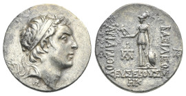 KINGS OF CAPPADOCIA. Ariarathes IV Eusebes, 220-163 BC. Drachm (Silver, 18.7 mm, 4.16 g) Dated RY 28 (= 193/2 BC) Diademed head of Ariarathes right. R...