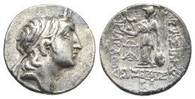 KINGS OF CAPPADOCIA. Ariarathes V Eusebes Philopator, 163-130 BC. Drachm (Silver, 17.79 mm, 3.96 g) Dated RY 32 (= 131-130 BC) ) Mint A, Eusebeia unde...