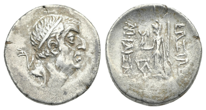 KINGS OF CAPPADOCIA. Ariobarzanes I Philoromaios, 96-63 BC. Drachm (Silver, 17 m...