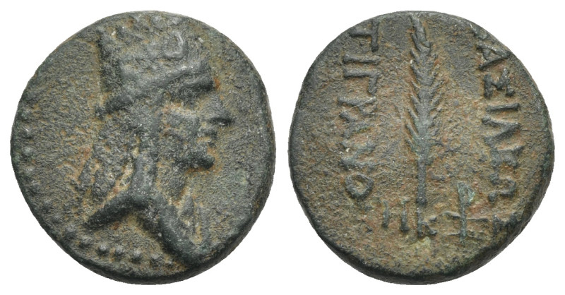 KINGS OF ARMENIA. Tigranes the Younger, 77/6-66 BC. Dichalkon (Bronze, 17,41 mm,...