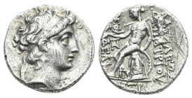 SELEUKID KINGS OF SYRIA. Demetrios II Nikator, first reign, circa 146-138 BC. Drachm (Silver, 17.50 mm, 4.05 g) Dated SE 168 (= 145/4 BC) Antiochia on...