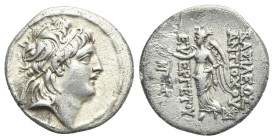 SELEUKID KINGS OF SYRIA. Antiochos VII Euergetes (Sidetes), 138-129 BC. Drachm (Silver, 18.90 mm, 4.03 g). Seleukeia on the Tigris, circa 130-129 BC. ...