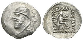 KINGS OF PARTHIA. Mithradates II, 121-91 BC. Drachm (Silver, 23.00 mm, 3.91 g), Ekbatana mint. Circa 119-109 BC. Diademed and draped bust of Mithradat...