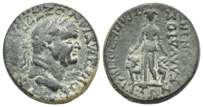 CARIA. Trapezopolis. Vespasian, 69-79. Bronze (Bronze, 24.00 mm, 9.67 g). Tiberi...