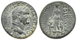 CARIA. Trapezopolis. Vespasian, 69-79. Bronze (Bronze, 24.00 mm, 9.67 g). Tiberius Claudius Orontes, magistrate. ΟΥΕΣΠΑΣΙΑΝΟΣ ΣΕ[ΒΑΣΤΟΣ] Laureate head...