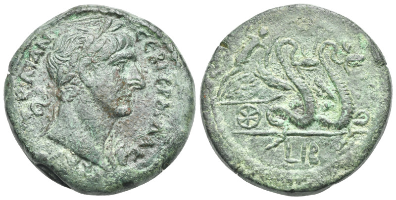 EGYPT. Alexandria. Trajan, 98-117. Drachm (Billon, 35.43 mm, 28.40 g) Year 12 = ...