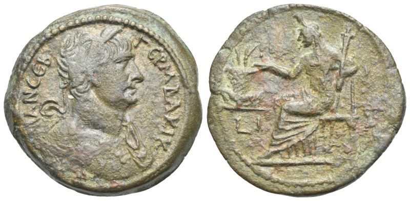 EGYPT. Alexandria. Trajan, 98-117. Drachm (Bronze, 33.66 mm, 19.02 g). L I S Yea...
