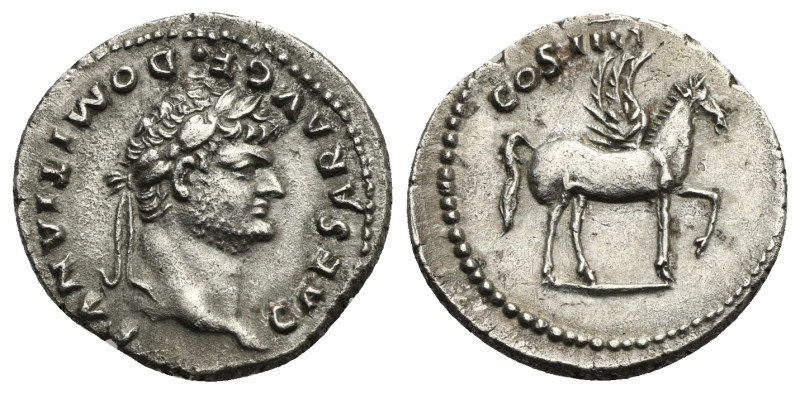 Domitian, as Caesar, 69-81. Denarius (Silver, 19,81 mm, 3,30 g), Rome, 76-77. CA...
