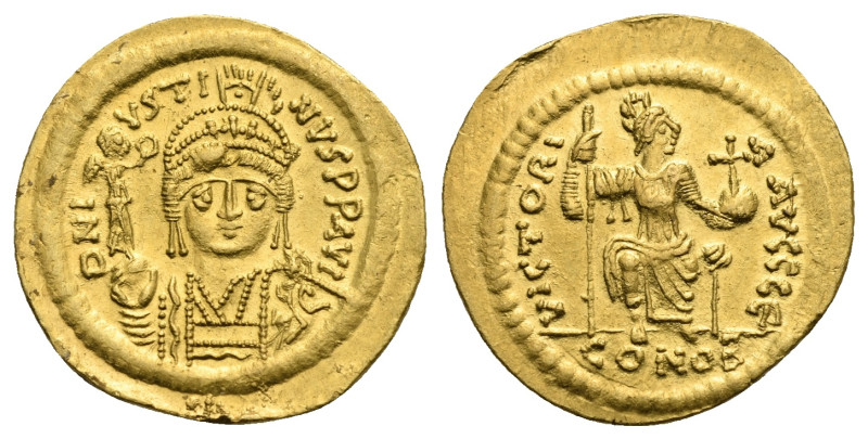 Justin II, 565-578. Solidus (Gold, 20,78 mm, 4,36 g), Constantinopolis, 566/7-57...