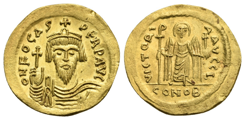 Phocas, 602-610. Solidus (Gold, 21,81 mm, 4,49 g), Constantinopolis, 603-607. o ...