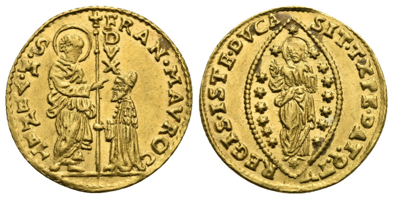 VENEZIA. Francesco Morosini, 1688-1694. Zecchino (Gold, 21,40 mm, 3,49 g) FRAN M...