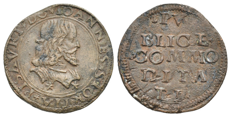 PESARO. Giovanni Sforza, Lord of Pesaro, 1489-1510. Soldo. (Rame, 21.28 mm, 2.71...