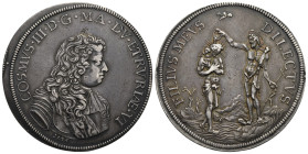 FIRENZE. Cosimo III de’Medici, 1670-1723. Piastra 1676 (Silver, 46 mm, 31.06 g). COSMVS III D G MA DV ETRURIAE VI. Draped and cuirassed bust to right;...