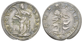 Mantova. Vincenzo I Gonzaga, 1557-1612, IV duca di Mantova e II del Monferrato, 1587-1612. Barbarina anonima. (Mistura, 21.99 mm, 2.16 g). SANCTA BARB...