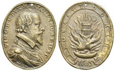 Mantova.Vincenzo I Gonzaga, 1557-1612, IV duca di Mantova e II del Monferrato, 1587-1612. Medaglia ovale. Opus: Gaspare Mola. (Bronzo, 31 x 39 mm, 10....