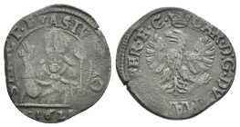 Casale. Carlo I Gonzaga Nevers, 1580-1637, duca di Mantova e del Monferrato, 1627-1637. Parpagliola 1629. (Mistura, 21 mm, 2.65 g). CAR D G DVX MAN [E...