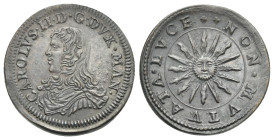 Carlo II Gonzaga, 1647-1665, IX duca di Mantova e VII duca del Monferrato. Riproduzione moderna tipo Parpagliola. (Bronzo, 22.70 mm, 6.26 g). CAROLVS ...