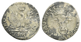 Castiglione delle Stiviere. Francesco Gonzaga, 1593-1616. Grossetto da 4 soldi. (Mistura 16.70 mm, 0.79 g) FRANCISCVS D G PRINC CAST Aquila coronata d...