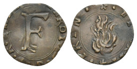 Castiglione delle Stiviere. Ferdinando I Gonzaga, 1636-1675, principe di Castiglione delle Stiviere e marchese di Medole. Quattrino. (Mistura, 13 mm, ...