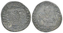 Castiglione delle Stiviere. Carlo Gonzaga, III principe di Castiglione delle Stiviere, marchese di Medole e signore di Solferino, 1678-1680. Mezza lir...
