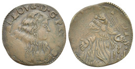 Solferino. Carlo Gonzaga, Signore di Solferino, 1640-1678. Giorgino tipo Modena (Mistura, 21.50 mm, 1.88 g). [ ]ARLOVS D G PR[IN] S Busto paludato a d...