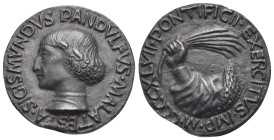 Rimini. Sigismondo Pandolfo Malatesta, Lord of Rimini, 1432-1468. Medal 1447 by Matteo de’Pasti. (Bronze, 31.47 mm, 15,74 g). SIGISMVNDVS PANDVLFVS MA...
