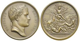 Napoleon I, King and Emperor of France. Restrike medal 1806 by Andrieu (Bronze, 41.51 mm, 37.87 g). NAPOLEON EMP ET ROI Laureate head of Napoleon righ...