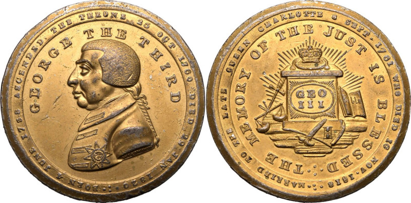 UNITED KINGDOM. George III, 1760-1820. 
Death medal, 1820. 
Extremely fine. 
...