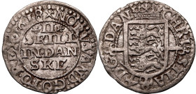 DENMARK. Christian IV. 
Silver 2 skilling dansk, 1618. Copenhagen. 
Obv: CHRISTIA 4 D G DAN, crowned coat of arms of Denmark on top of long-armed cr...