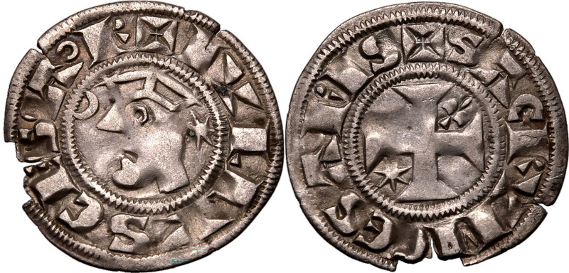 FRANCE. COUNTY OF SANCERRE. 
Silver 1 denier, 1190-1230. 
Obv: IVLIVS CESAR, h...