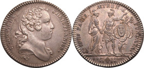 FRANCE. ESTATES OF LANGUEDOC. Louis XV. 
Silver jeton, 1728. 
Obv: bare head right. Rev: Minerva and Mars with a trophy.
Good Very Fine. 

Refere...