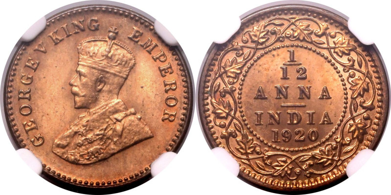 INDIA. BRITISH. George V. 
Bronze 1/12 anna, 1920(C). 
In secure plastic holde...