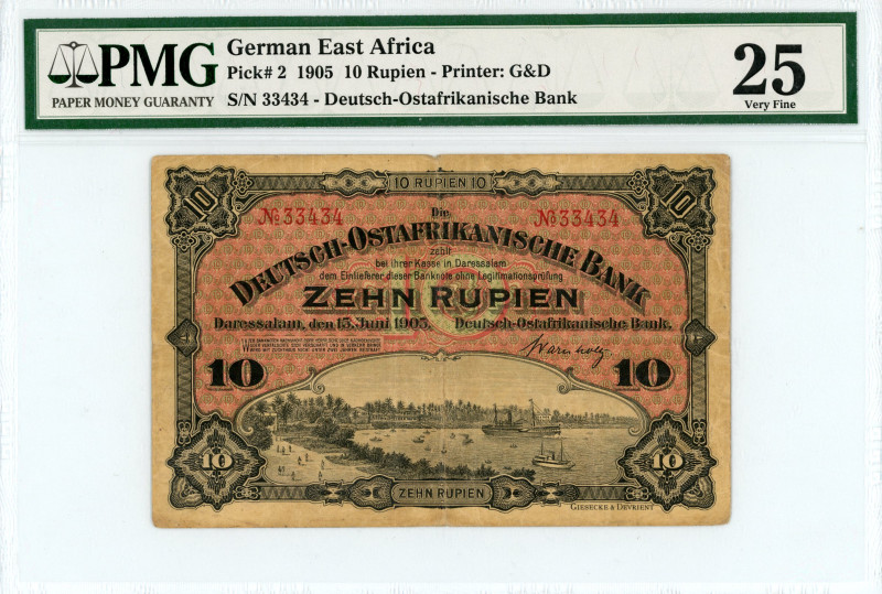 German East Africa
Deutsch-Ostafrikanische Bank
10 Rupien, 15th June 1905
S/N 33...