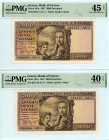 Greece
Bank of Greece (ΤΡΑΠΕΖΑ ΤΗΣ ΕΛΛΑΔΟΣ)
Lot of 2 banknotes comprising 5000 Drachmai, 9th June 1947
S/N 021516 AA-1 and 021517 AA-1, Consecutive Nu...