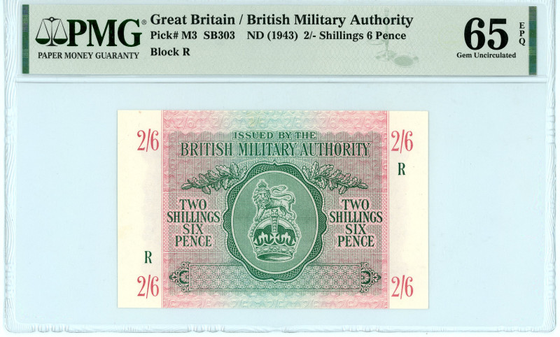 Greece
British Military Authority
2/- Shillings and 6 Pence, ND (1943)
Block R
P...