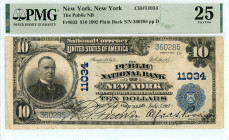 USA
New York
The Public National Bank
10 Dollars, 5 July 1917 (Series of 1902)
Plain Back
S/N 306285 pp D - Charter 11034
Signatures of Teehee and Bur...