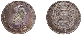 Austrian States, Salzburg, Hieronymus von Colloredo, 1772-1803. Taler, 1784 M, Salzburg mint (KM435; Dav. 1263).

Uniform grey tone with some golden h...