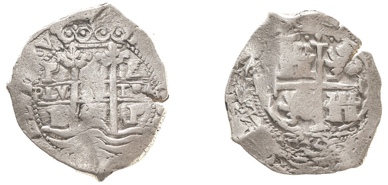 Bolivia, Philip IV, 1621-1665 or Charles II, 1665-1700. Cob 8 Reales, 166(-) P E...