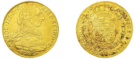 Colombia, Charles III, 1759-1788. AV 8 Escudos, 1782 NR JJ, Nuevo Reino mint, 27.00g (KM50.1; Fr. 35).

Very fine with some underlying luster.