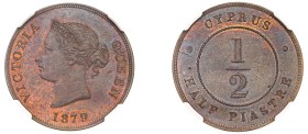 Cyprus, British Administration, Victoria, 1837-1901. 1/2 Piastre, 1879, Royal mint (KM2; Fitikides 13).

Exceptional details with a fiery red brown ...