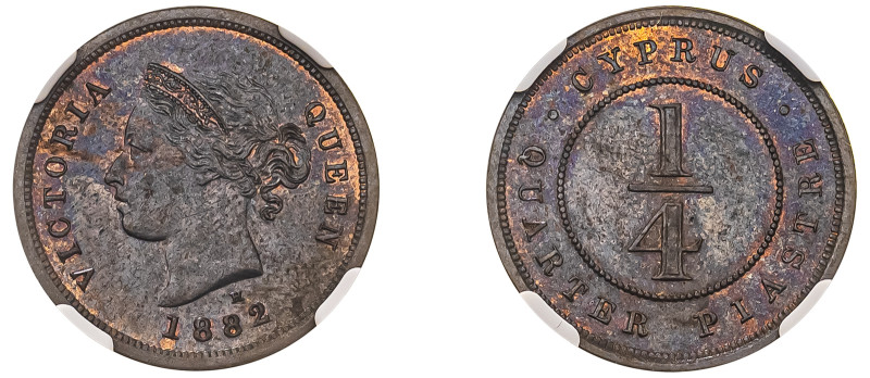 Cyprus, British Administration, Victoria, 1837-1901. 1/4 Piastre, 1882 H, Ralph ...