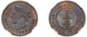 Cyprus, British Administration, Victoria, 1837-1901. 1/4 Piastre, 1882 H, Ralph Heaton & Sons mint (KM1.1; Fitikides 5).

An exceptional red-brown con...